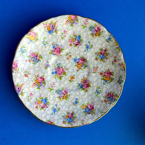 VTG Hammersley & Co England Teacup & Saucer 1940’s Pink Rose Floral CHINTZ 2348 - Picture 8 of 14